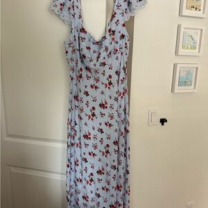 Wild Fable Light Blue Floral Backless Dress